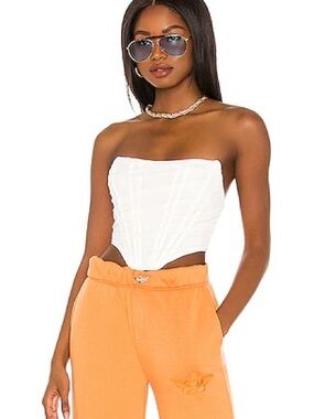 Superdown White Corset Top